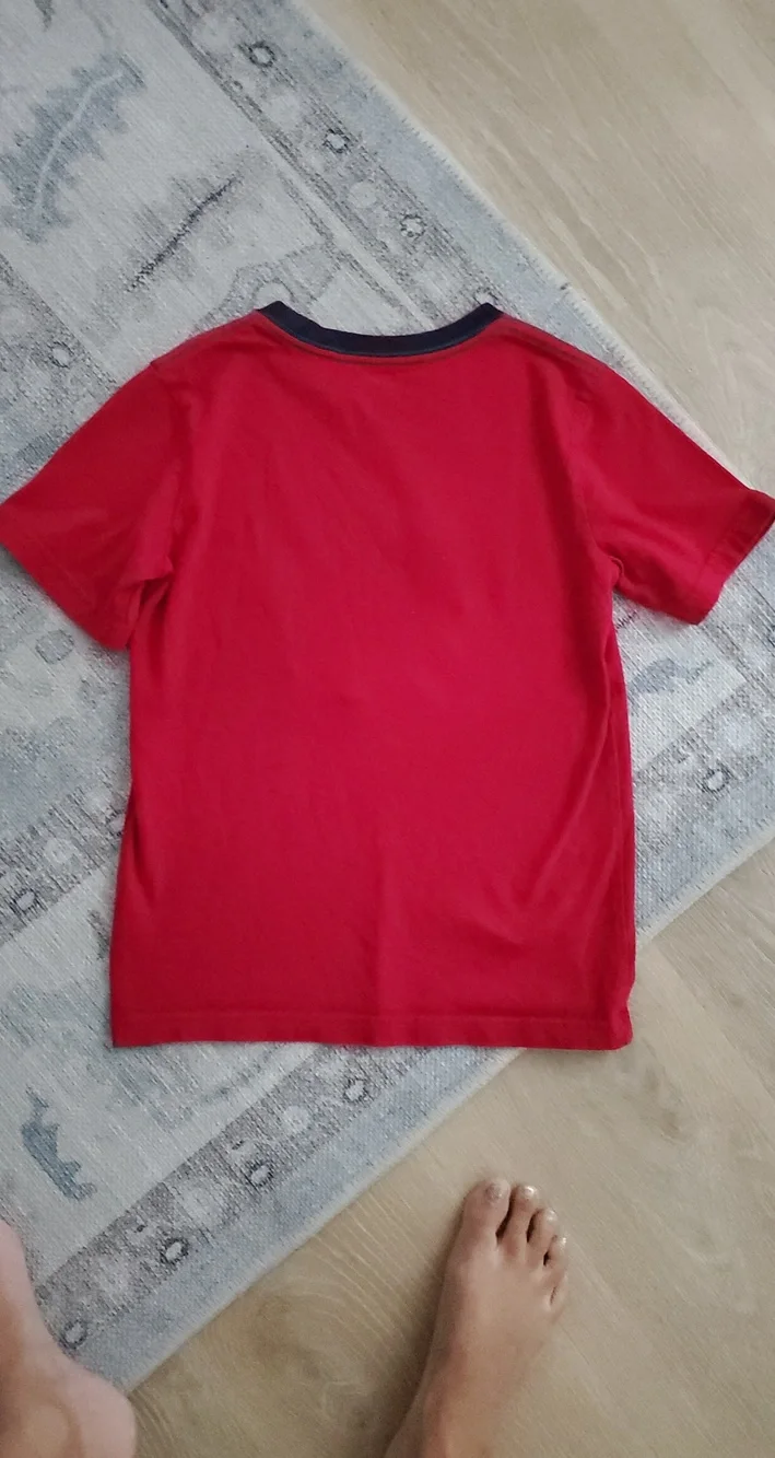 Gymboree Boys Red Applique Back To School Bookworm Shirt 100% Cotton Sz7